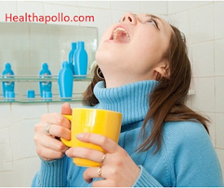 Gargling with salt water to relief cough